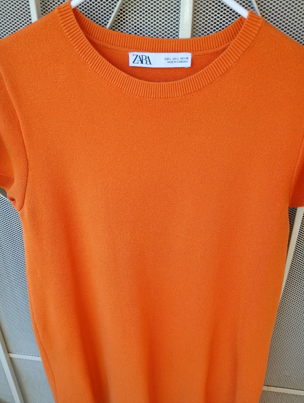 ZARA Bright Orange Short Sleeve Knit Dress